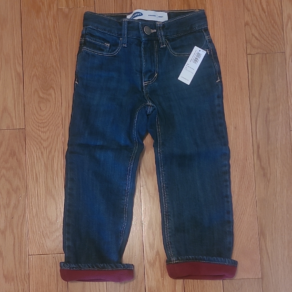 Old Navy Kids Dark Blue Jeans with Red Cuffs
